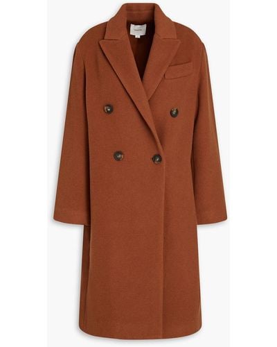 Vince Double-breasted Wool-blend Felt Coat - Brown