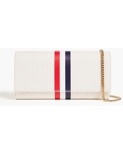 Thom Browne Striped Pebbled-leather Wallet - Pink