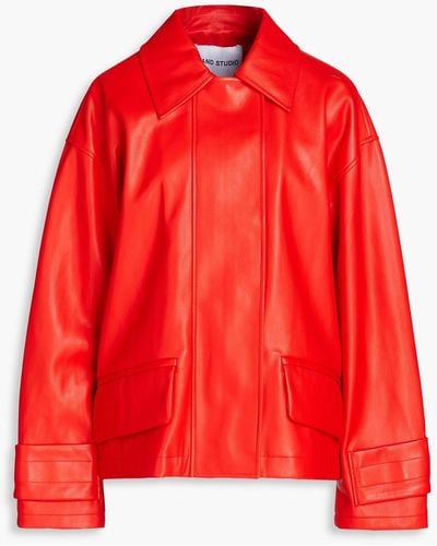 Stand Studio Constance Faux Leather Jacket - Red