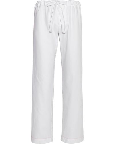Bodas Cottontwill Pyjama Trousers - White