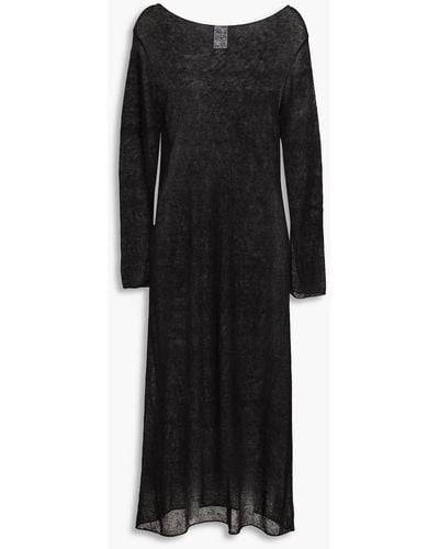 James Perse Linen-blend Midi Dress - Black