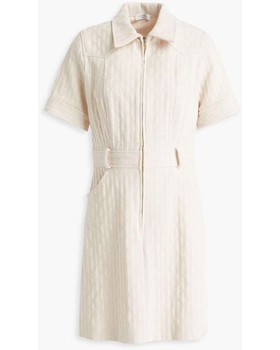 Sandro Sabine Cotton-jacquard Mini Dress - White