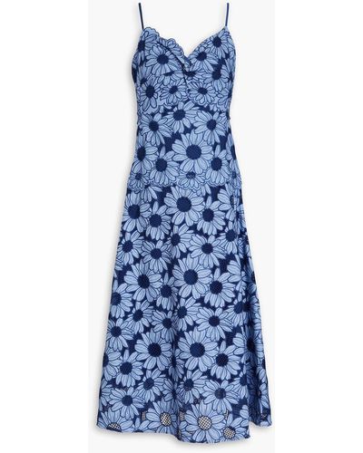 Sandro Guipure Lace Midi Dress - Blue