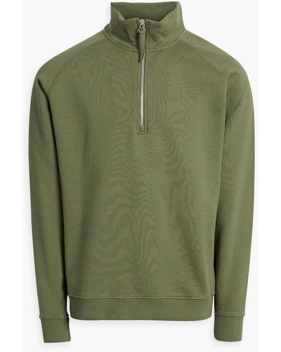 Hamilton and Hare Cotton-fleece Half-zip Sweatshirt - Green