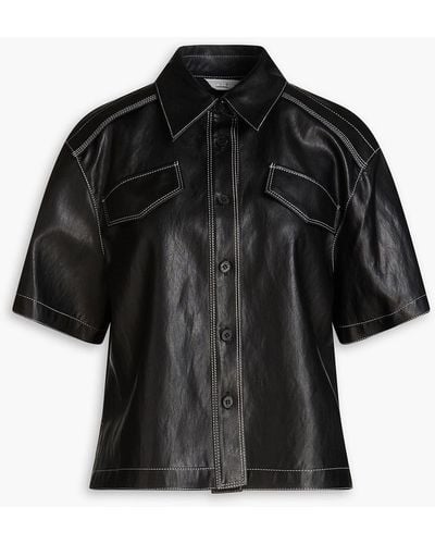 LVIR Faux Leather Shirt - Black