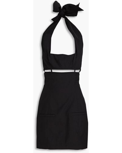 Jacquemus Limao Cutout Wool-crepe Halterneck Mini Dress - Black