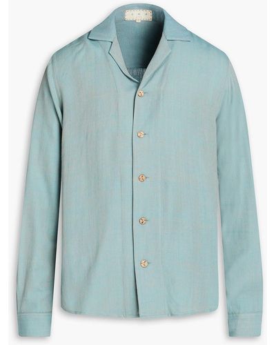 SMR Days Paloma Bamboo And Wool-blend Jacquard Shirt - Blue
