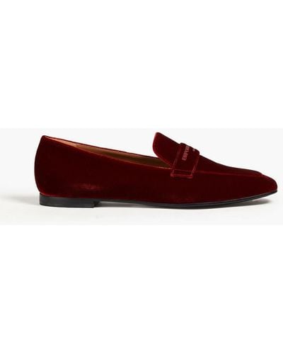 Emporio Armani Velvet Loafers - Red