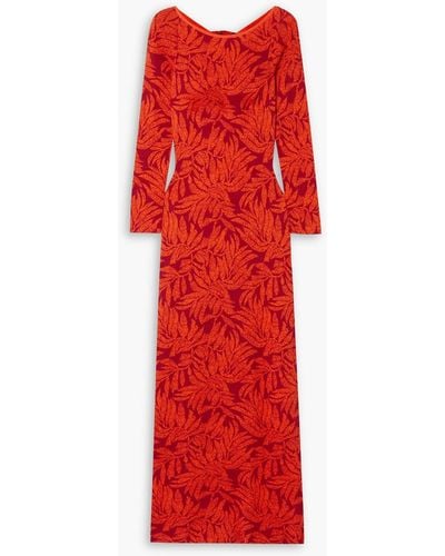 Johanna Ortiz + Net Sustain Manhattan Solstice Printed Pima Cotton Maxi Dress - Red