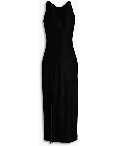 ROTATE BIRGER CHRISTENSEN Corded Lace Midi Dress - Black