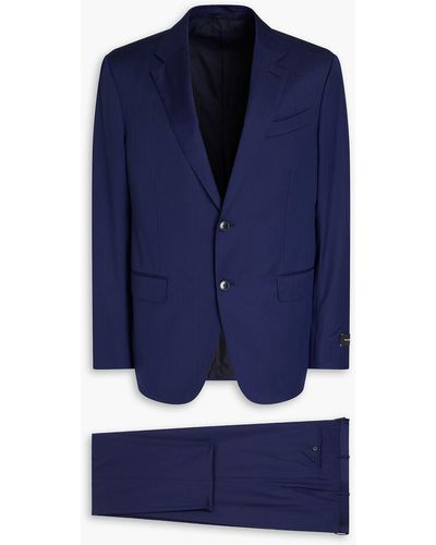 Zegna Wool -jacquard Suit - Blue