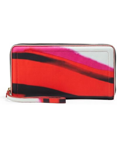 Dries Van Noten Printed Leather Continental Wallet - Red