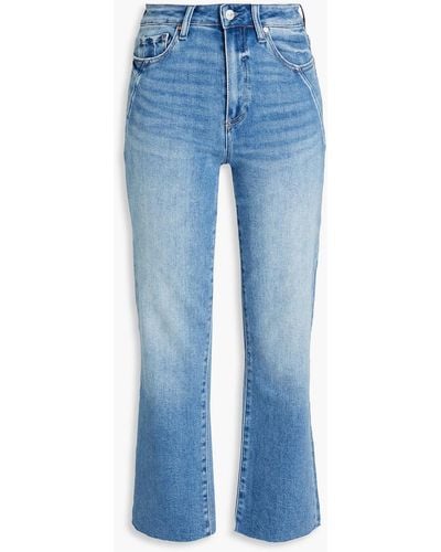 PAIGE Collette Cropped High-rise Straight-leg Jeans - Blue