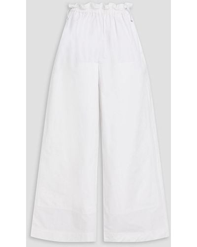 REMAIN Birger Christensen Cotton-poplin Wide-leg Trousers - White