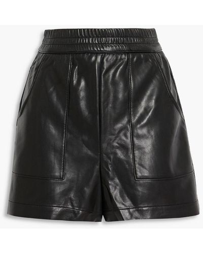 The Range Faux Leather Shorts - Black