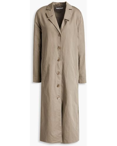 Tibi Cotton And Linen-blend Sateen Midi Shirt Dress - Natural