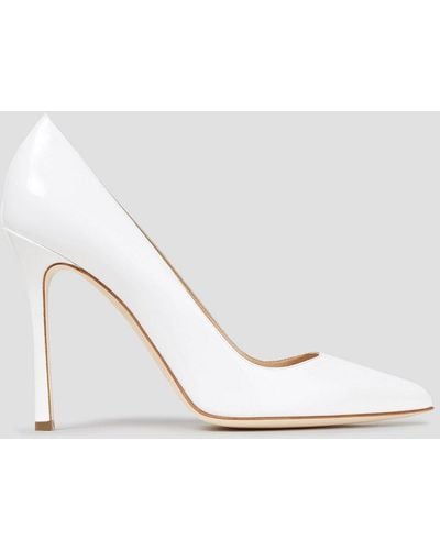 Sergio Rossi Vernice Patent-leather Court Shoes - White