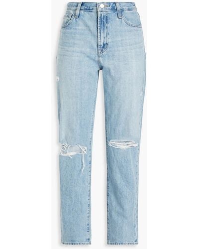 J Brand Boyfriend-jeans in distressed-optik - Blau