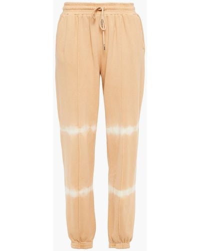 NINETY PERCENT Tie-dyed French Cotton-terry Track Pants - Natural
