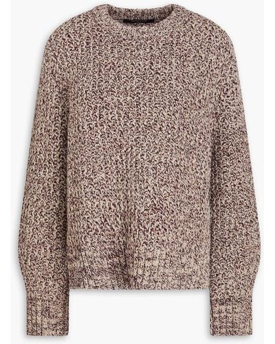 Mother Of Pearl Marled Wool-blend Sweater - Brown