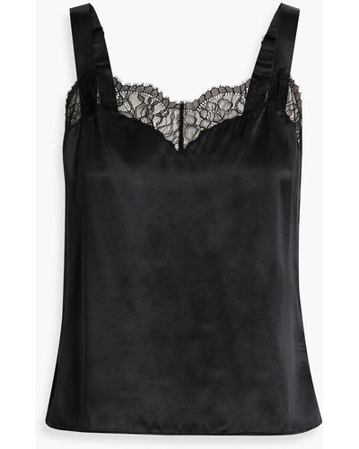 Cami NYC Seraphina Lace-trimmed Silk-satin Camisole - Black