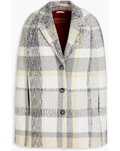 Missoni Checked Wool-blend Cape - White