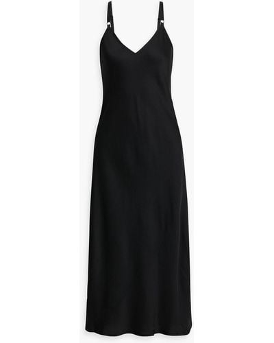 A.L.C. Annex slip dress aus glänzendem crêpe in midilänge - Schwarz