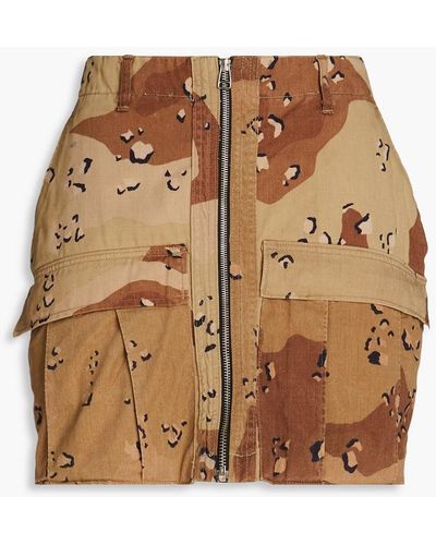 RE/DONE Camouflage Cotton-blend Gabardine Mini Skirt - Brown