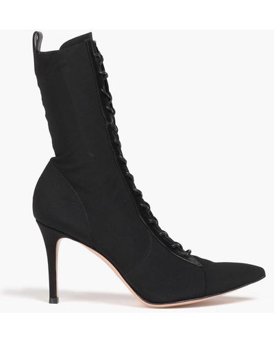 Gianvito Rossi Lace-up Jersey Ankle Boots - Black