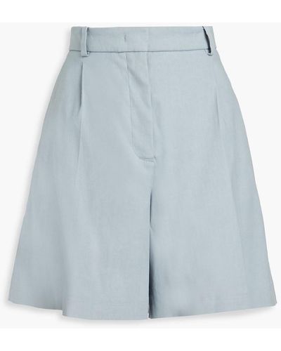 JOSEPH Walden Linen-blend Twill Shorts - Blue