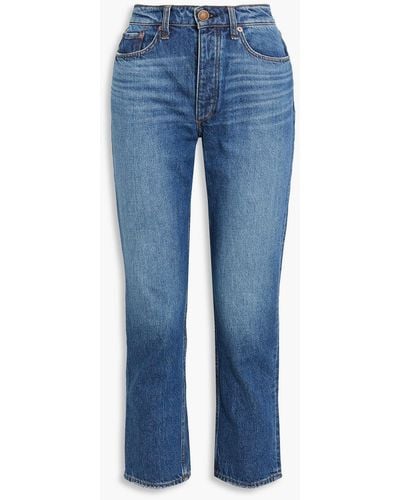 Rag & Bone Nina Cropped High-rise Straight-leg Jeans - Blue