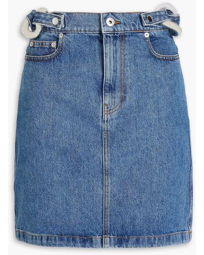 JW Anderson Chain-embellished Denim Mini Skirt - Blue