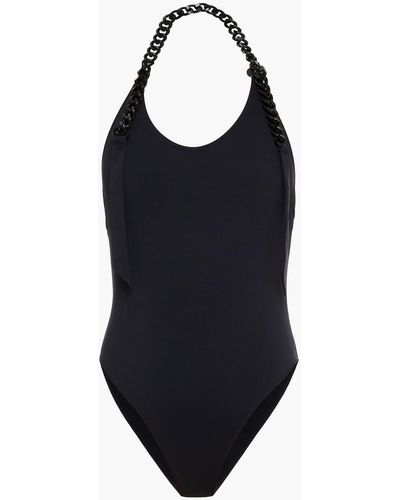 Stella McCartney Iconic Chain Halterneck Swimsuit - Black