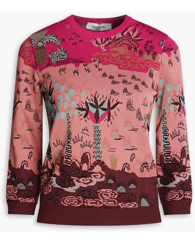 Valentino Garavani Jacquard-knit Sweater - Pink