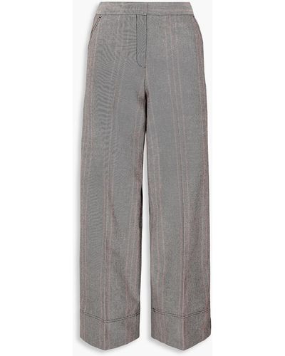 By Malene Birger Enilas Checked Cotton-blend Twill Wide-leg Pants - Gray