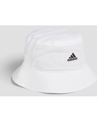 adidas Originals Embroidered Ripstop Bucket Hat - White