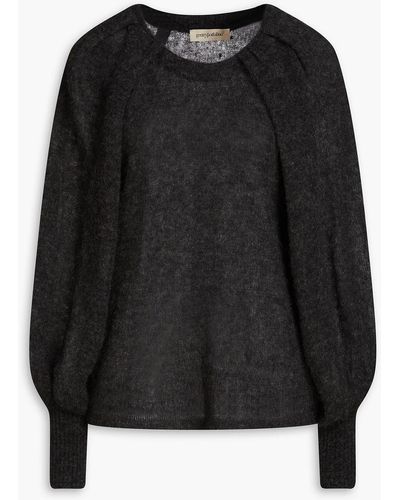 Gentry Portofino Mélange Alpaca-blend Sweater - Black
