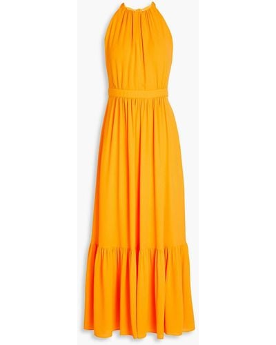Claudie Pierlot Rikki Tiered Cutout Crepe Maxi Dress - Orange