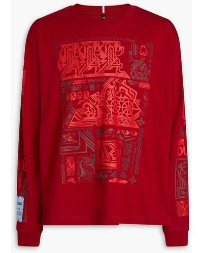 McQ Appliquéd Printed Cotton-jersey T-shirt - Red