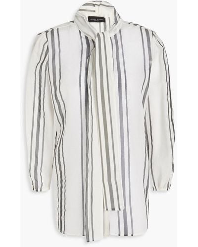 Fabiana Filippi Striped Silk-chiffon Blouse - White