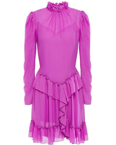 See By Chloé Ruffled Georgette Mini Dress - Pink