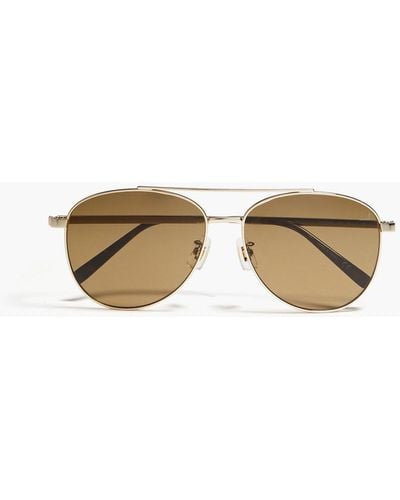 Dunhill Gold-tone Metal Aviator-frame Sunglasses - Metallic
