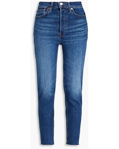RE/DONE 90s Cropped High-rise Slim-leg Jeans - Blue