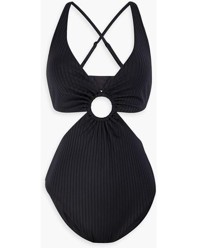 Onia Marisole Cutout Ribbed Swimsuit - Black