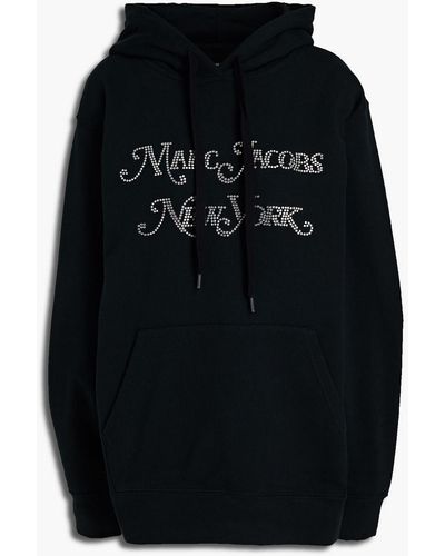 Marc Jacobs Crystal-embellished French Cotton-terry Hoodie - Black