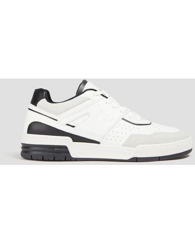 Claudie Pierlot Suede-trimmed Leather Sneakers - White