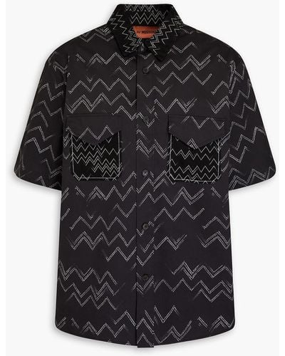 Missoni Hemd aus twill aus stretch-baumwolle mit print - Schwarz