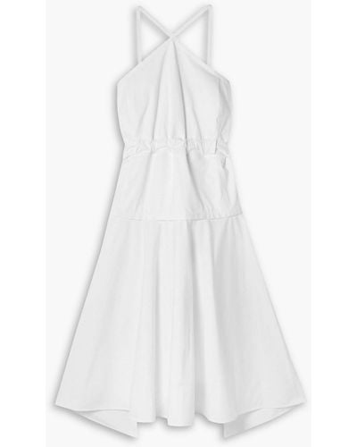 Proenza Schouler Tiered Cotton-blend Poplin Midi Dress - White