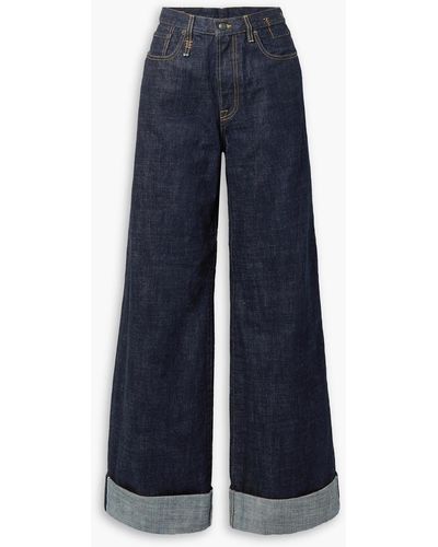 R13 Lisa Mid-rise Wide-leg Jeans - Blue