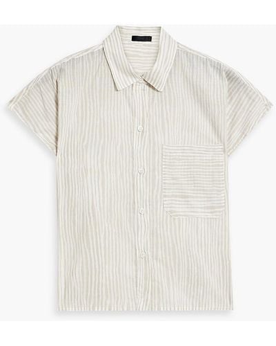 ATM Striped Cotton-voile Shirt - White